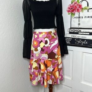 Dolce & Gabbana Floral Print Tiered Skirt Size 42/28/6US